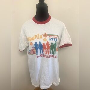 Cincy Shirts Brady Bunch “Groovin’ In Cincinnati” ringer tee